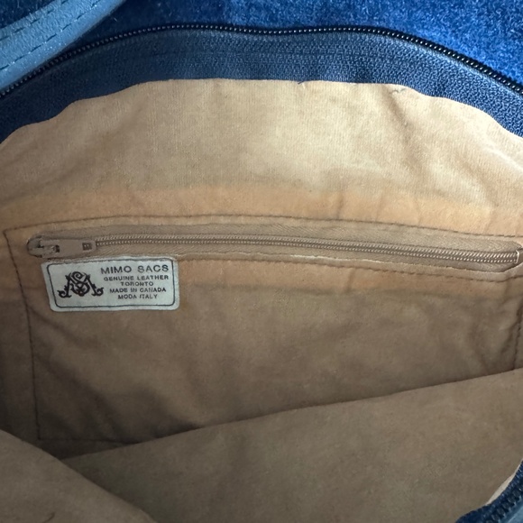 Mimo Sacs - Vintage Navy  Shoulder Leather Bag / Purse - Picture 11 of 13